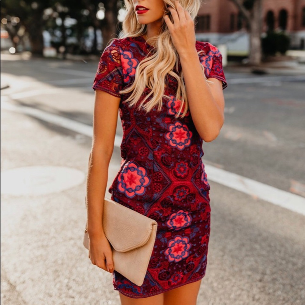 Crochet Lace Mini Dress